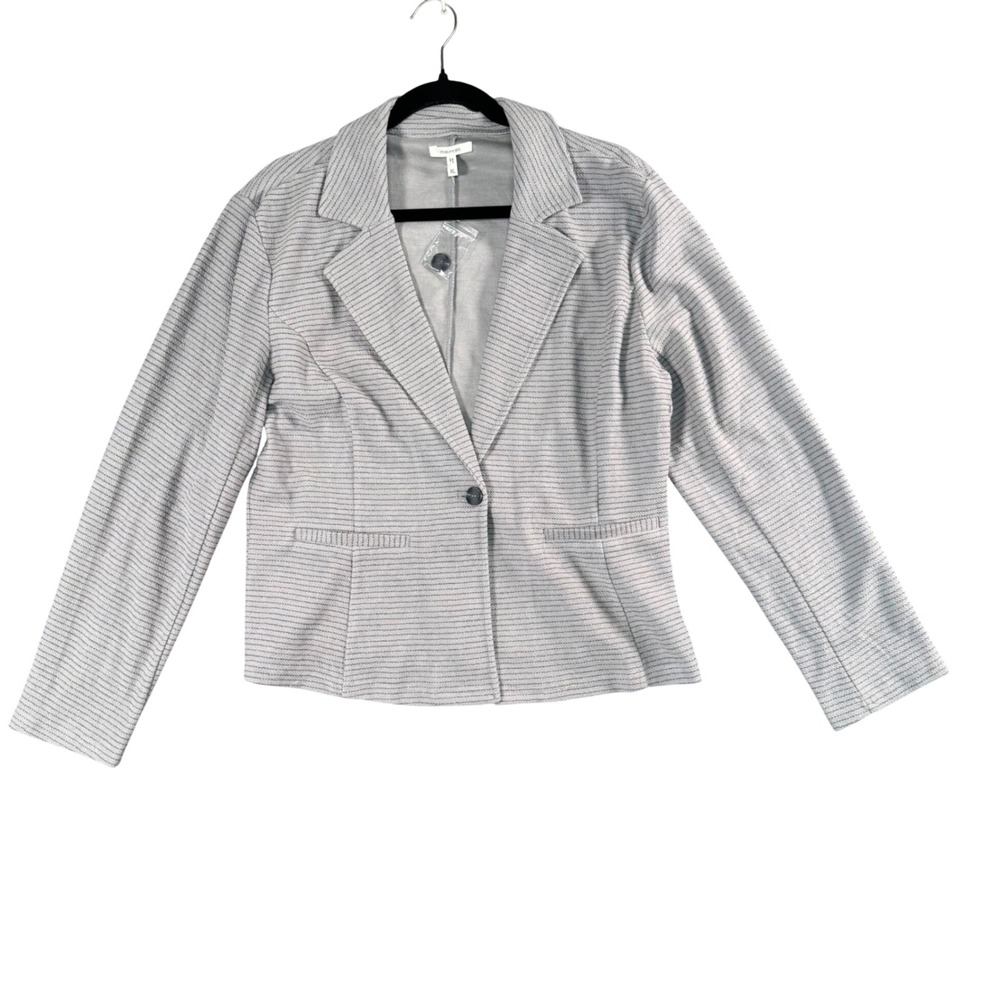 Maurices Gray Striped Knit Blazer XL One Button Modern Minimalist Workwear New